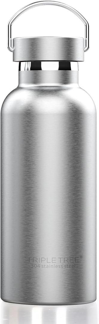 Triple Tree 17OZ Vacuum Insulated Stainless Steel Water Bottle, Double Wall Wide Mouth Lids Keeps beverage Hot or Cold Sweat Proof