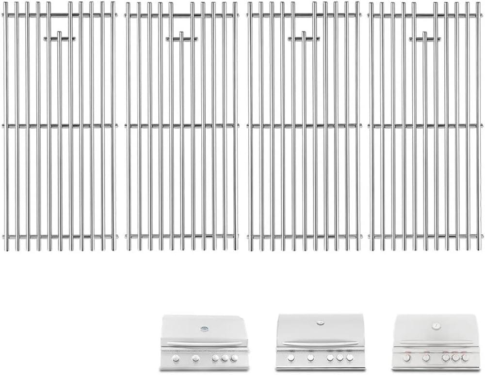 SafBbcue RJC008P RJC32A Grates Grill Replacement for RCS Summerset and Blaze Grills Stainless Steel Cooking Grids for RCS RJC32A RJC32AL Summerset Sizzler 32" Blaze 32" 4 Burner Grills BLZ-4LTE2-NG (7 3/8" x 18 1/6")