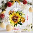 Stained Glass Sunflower Christmas Ornament: Christmas Tree Ornaments & Decor, Holiday Decor Holiday Presents, Gift Ideas & Gifts for Friends, Coworkers, and Family