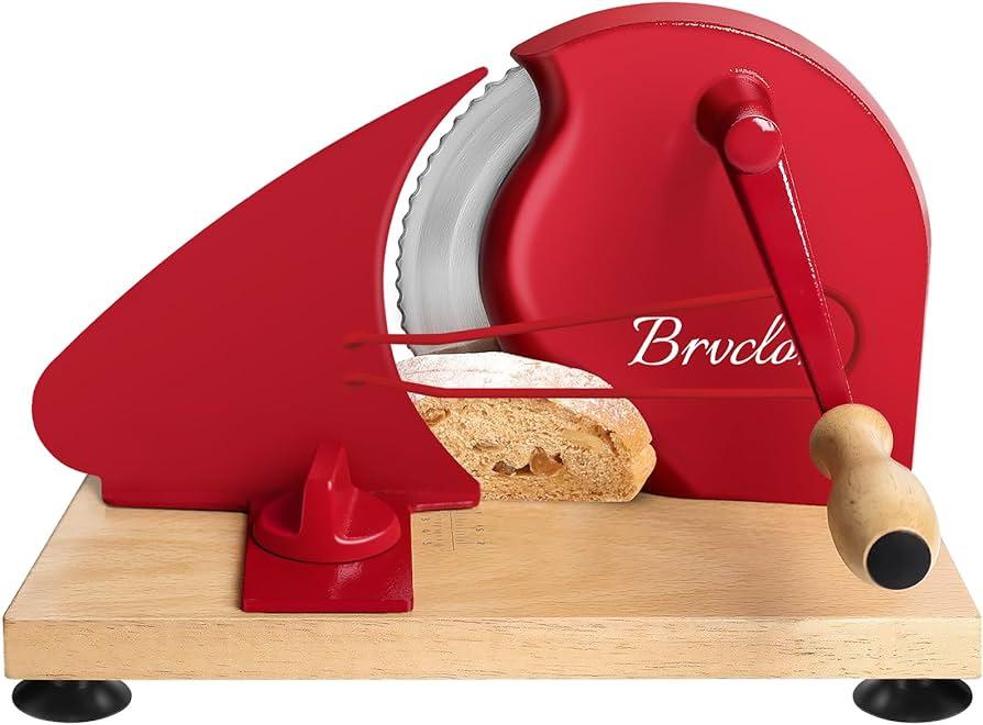 【Upgraded】Manual Bread Slicer for Homemade Sourdough Bread,Metal Guide & Adjustable Thickness, Hand Crank Bread Slicer with Scale Line and Suction Cup, Sharp Blade, Suitable for Sourdough Bread, Etc