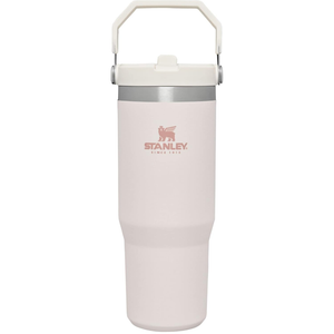 Stanley IceFlow Stainless Steel Tumbler with Straw - Vacuum Insulated Water Bottle for Home, Office or Car Reusable Cup with Straw Leak Resistant Flip Cold for 12 Hrs or Iced for 2 Days (Rose Quartz) 30 Oz
