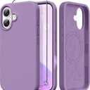 GONEZ Magnetic for iPhone 17 Case, [Compatible with MagSafe] Anti-Scratch Microfiber Lining & Screen Protector, Silicone Camera Control, Shockproof Slim Phone Cover 6.3 inch, Light Purple