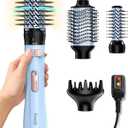 Farery Rotating Hot Air Brush Set 1000W 4 in 1 Blow Dryer Brush Styler with Diffuser, Hold-to-Rotate Round Brush for Volume, Smooth & Curl, Best for Fine to Medium-Thick Hair, Blue