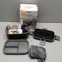 Electric Lunch Box for Adults, 2.8L Double Layer 100W Fast Heated Lunch Box, Heating Food Heater Warmer for Home Office Car Truck Use, Extra Large Lonchera Electrica Porttil 12/24V/110-230V, Black