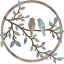 KOYILTD Bird on Tree Branch Pictures Wall Decor Colorful Metal Wall Art Elegant Bird Wall Decoration for Home Living Room Bathroom Bedroom Garden Housewarming Gifts (Color H)