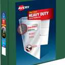 Avery Heavy-Duty View 3 Ring Binder, 2 Inch One Touch EZD Rings, 540-Sheet Capacity, 2.8 Inch Wide Spine, Customizable Clear Cover and Spine, 1 Green Binder (79683)