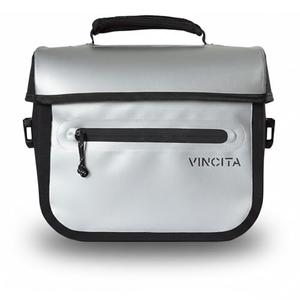 Vincita Cooper Front Bag for Brompton Bicycle – Waterproof Camera Bag & Commuter Carrier – Rider-Facing Magnetic Lid for One-Handed Access – Fits Front Carrier Block (Shoulder Strap Included) -Silver