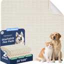 Washable Pee Pads for Dogs, 2 Pack Reusable Puppy Pads Dog Pads, Non-Slip Dog Pee Pads, Leakproof Pet Pee Pads Wee Wee Pads for Dogs. (Cream White, 20"x20"(Pack of 2))