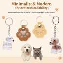 Pet Hair Keepsake Keychain Set - 2 Leather Paw & 2 Transparent Pet Hair Collector Keyrings, Memorial Gifts for Dog Lovers