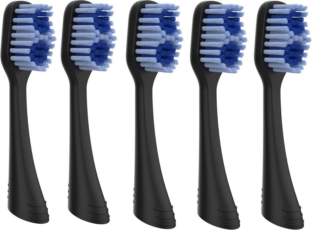 5 Replacement Toothbrush Heads for Oral-B Clic (Black, 5 Count)
