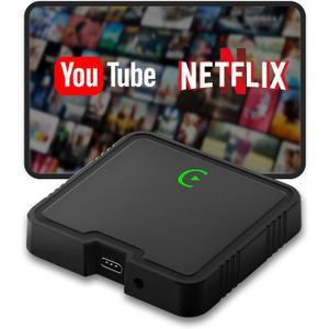 Wireless Carplay Adapter 2025 Ai Box for iPhone & Android Auto with Netflix YouTube Supports TF card Dongle Plug and Play Easy Setup Carplay Video entertainment box for iOS 10+ and cars after 2015 Car