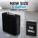 TIPGO 5 Gallon Motion Senor Bathroom Trash Can with Lid, Automatic Garbage Can Touchless, Smart Plastic Waste Basket for Narrow Spaces, Bathroom, Office, Bedroom, Living Room (Black)