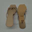 Women's Strappy Square Open Toe Kitten Heels Sandals Knotted Design Summer Fashion Slip On Mule Style (8.5, Nude Pu)
