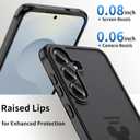 Threehundred Case for Samsung Galaxy A15 5G 6.5", Cute Aesthetic Design Black Translucent Frosted Matte Soft Bumper & Hard Back Protective Phone Case with Camera Protection 