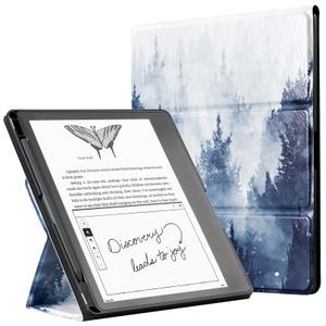 CoBak Case for Tablet Reader - All New PU Leather Cover with Auto Sleep Wake Feature for Tablet Reader 10.2" 2022 & 2024 Released with Pen Holder (not Compatible with Remarkable),Orange Jasmine
