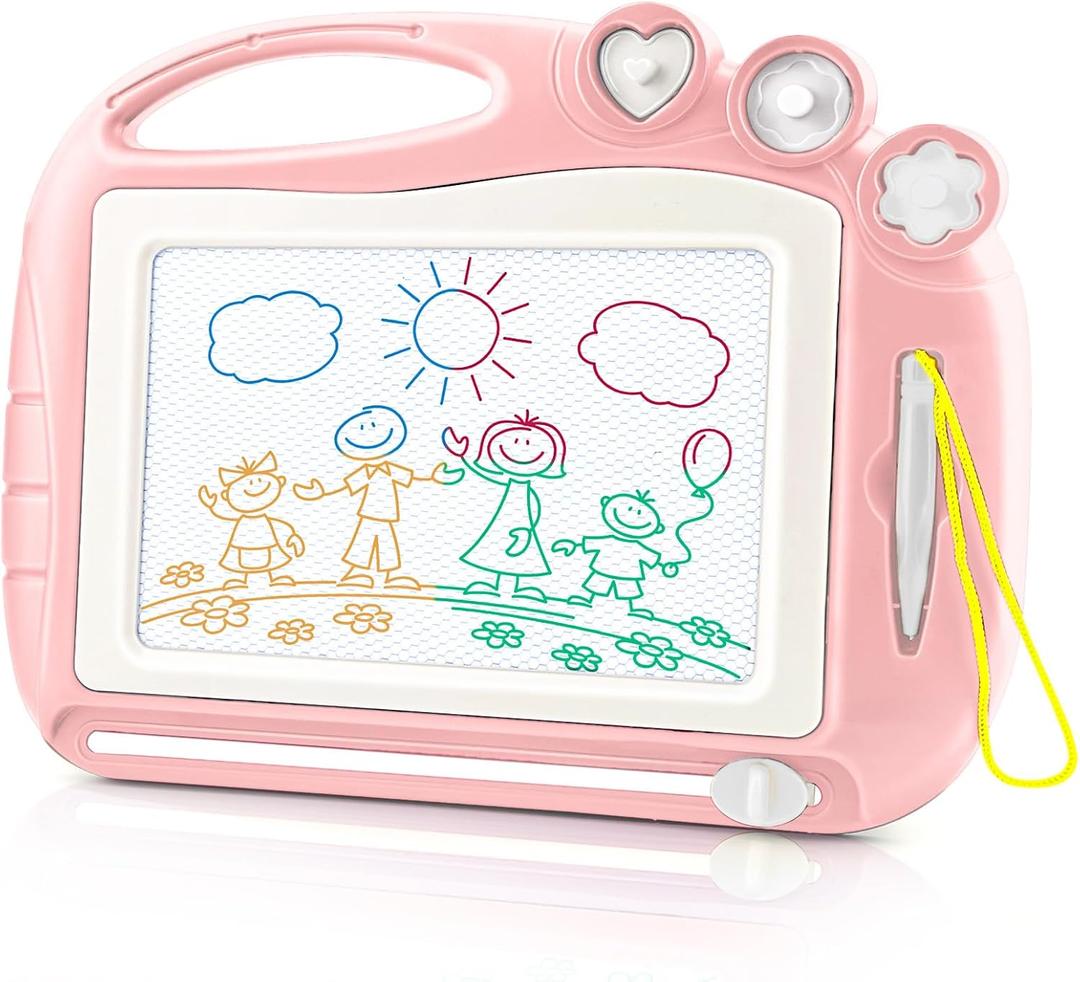 Daisiki Magnetic Drawing Board, Toddler Toys for Age 1 2 3 Boys Girls, Toddler Drawing Board, Birthday Easter Christmas Halloween Kids Toy Gifts for Boys and Girls (Mist Pink)
