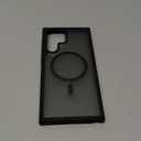 TOCOL for Samsung Galaxy S22 Ultra Case Magnetic, [Wireless Charging Compatible ][Military Drop Protection] Translucent Matte Back Cover for S22 Ultra, Black