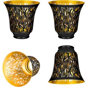 4 Pack Ceiling Fan Light Covers, Metal Pendant Light Shade, Mini Hanging Lamp Shade, Lamp Cover, 4.72" H x 4.75" D, Small Lamp Shades with 1-5/ 8" Fitte for Chandelier Wall Sconces Lamp Shade