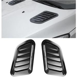 Blilo Car Hood Vents, 2PCS Universal Hood Air Vents for Car Hood Scoop, Bonnet Vent Hood Air Intake Trim Cover (Carbon Fiber)