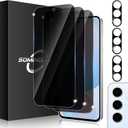 3+3 Pack for Samsung Galaxy S24 FE 5G Privacy Screen Protector & Phone Camera Lens Protector 9H Tempered Glass Cell Phone Protector Camera Case (Galaxy S24 FE Privacy)