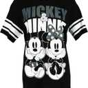 Disney Women's Plus Size Mickey and Minnie Mouse Jersey Tee, 1X, Black