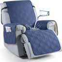 TAOCOCO 100% Waterproof Recliner Chair Cover, Non Slip Recliner Covers for Reclining Chair with Pocket, Washable Reclining Chair Cover Furniture Protector for Kids, Pets(Recliner Chair, Ocean Blue) (23.6'')
