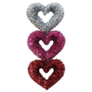 Holiday Home 18.5" Triple Heart Valentine's Decoration, Set of 4