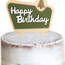 Happy Camper Wooden Cake Topper - Happy Bithday Cake Topper,Camping Birthday Party Decoration,Woodland Cake Toppers For Boys (camper birth topper)