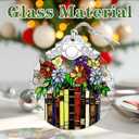 Flower Book Stained Glass Ornament, Christmas Ornaments  Christmas Tree Ornament, Holiday Decor, Xmas Stocking Stuffers, Gift Idea, Bookworm Gift, Book Reader Gifts