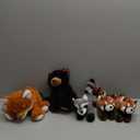 MaoGoLan 5 Pcs Soft Woodland Stuffed Animals Bulk Plush Toys for Girls Kids, 8'' Grizzly Bear Deer Fox Raccoon Red Panda Forest Animal Plushies Set Theme Party Favors Decorations Gifts Christmas