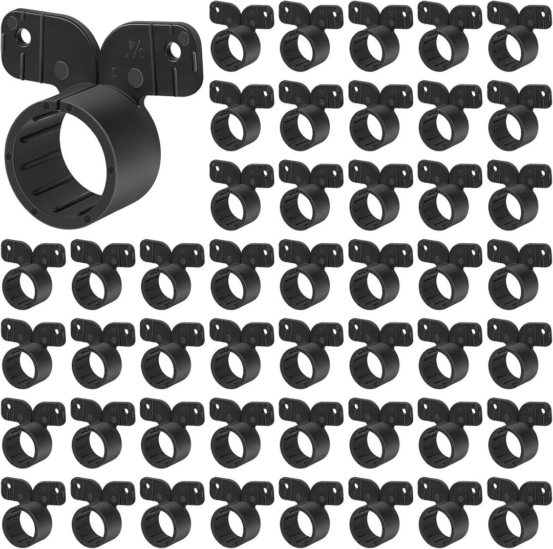 Briwooody 50 Pack 3/4 Inch Pex Suspension Pipe Clamps Tubing Supports for Pex, Copper, CPVC Pipe, Butterfly Style(Black)