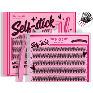 Cluster Lashes 72 Pcs Lash Clusters DIY Eyelash Extension Individual Lashes D-16mm Thin Band Easy to Apply at home Lashes (Adore, D-16mm)