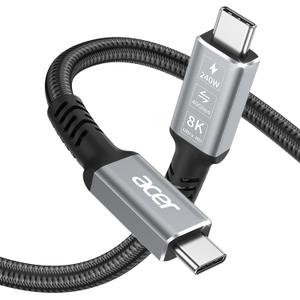 Acer USB4 Cable 40Gbps, 8K@60Hz Thunderbolt 4/3 Cable, 240W Fast Charging Braided High Speed USB-C Video Cord Compatible with MacBook, SSD, Docking, iPhone 16 and More (3.3FT)