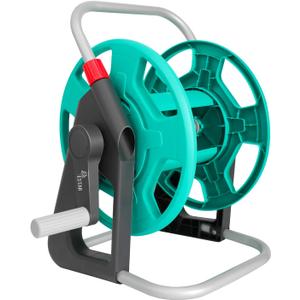 Garden Water Hose Reel Cart,Holds 50-80 Ft of 5/8 Inch Hose, Portable Hose Pipe Holder for Outside (Green)