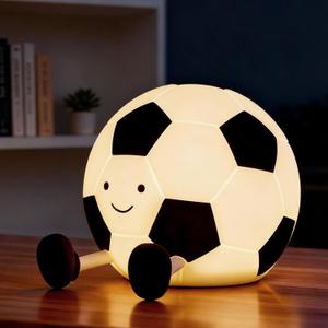 Soccer Night Light for Kids, Adjustable and Timed Silicone Night Lamp, Nursery Bedroom Soccer Lamp Party Decoration Suitable for Boys and Girls