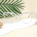 Zeelool Oversized Eyeglasses for Women Square Blue Light Glasses Metal Eyewear Glasses Non Prescription (Silver)