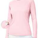 Heathyoga Rash Guard for Women UPF 50+ SPF UV Protection Shirts for Women Long Sleeve Swim Shirts for Woman Sun Shirt Pink, S