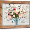 2 x UIAMT Christian Bathroom Wall Art Bible Verse Floral Pictures Decor Country Religious Flower Canvas Print Painting Modern Home Artwork for Bathroom Bedroom Living Room Kitchen Office Framed 10"x8"