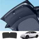 TOPABYTE Rear Trunk Tailgate Mat for Tesla Model Y Juniper 2025 2026 Leather Protective Pad Trunk Protector Mat All Weather Interior Door Liners for New Model Y Launch Series