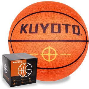 KUYOTQ Silent Basketball Size 5 Soft Cloth Cover and Size 7 1.3lbs/500g Official Weight for True Game Feel High Density Indoor Practice No Shedding Quiet Use in Apartments Home Gyms Ready to Play