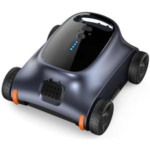 Cordless Pool Vacuum for Above Ground Pool, Robotic Pool Cleaner for Floor Cleaning, 130 Min Runtime, Powerful Suction, Self-Parking, Above Ground Pool Vacuum for Inground Pools up to 1291 Sq.ft
