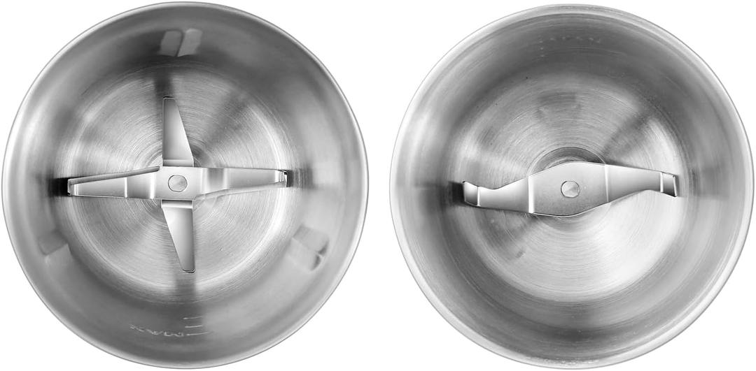 Secura Electric Coffee and Spice Grinder Replacement Parts Stainless Steel Removable Bowl Set for Model SP-7412, 2 Electric Blade Grinder Bowls (NOT Compatible with Glass Lid)