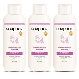 Soapbox Watermelon & Peony Body Wash - Hydrating Shower Gel - 3 Pack