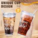 Patelai 10 Set Thank You Gifts Employee Appreciation Gifts Bulk 20 oz Glass Tumbler with Lid and Straw for Social Worker Staff Colleagues Teachers Nurse Gift Customer Retirement Present(Team)