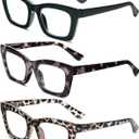 REAVEE Reading Glasses for Women, Blue Light Blocking Stylish Oversized Computer Readers Spring Hinge
