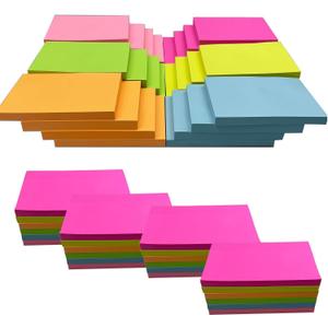1920 Sheets 3 in x 5 in Large Sticky Notes, 76 x 127 mm 6 Pads Assorted Self-Stick Pads for Notebook,Office,School and Home,80 Sheets/Pad (24 Pads Brillant)