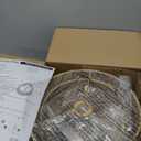 Boho Rattan Lamp Shade, 12.6" Top x 12.6" Bottom x 7.68" High, Natural Rattan & Linen Double Layer Lamp Shades for Floor Lamps Table Lamps Chandelier, UNO Fitter Lampshade Replacement, Easy Assembly