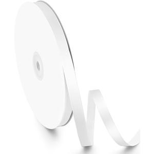 3/8" Width x 100 Yards Satin Ribbon, Small White Ribbon Perfect for DIY Craft, Bows, Gift Wrapping, Flower Bouquet, Valentine's Day, Christmas and Party Decoration