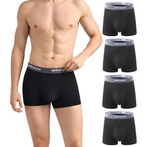 wirarpa Men's Underwear Micro Modal Trunks Soft Microfiber Boxer Briefs 4 Pack Size L