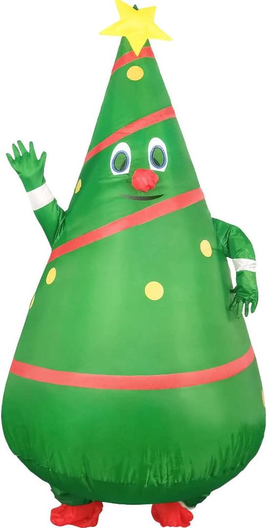 Inflatable Christmas Tree Costume for Adult, Funny Blow Up Christmas Costumes Suit, Unisex Adult Fancy Costume Cosplay Party